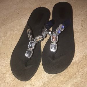 Sexy Crystal Black Flip Flops